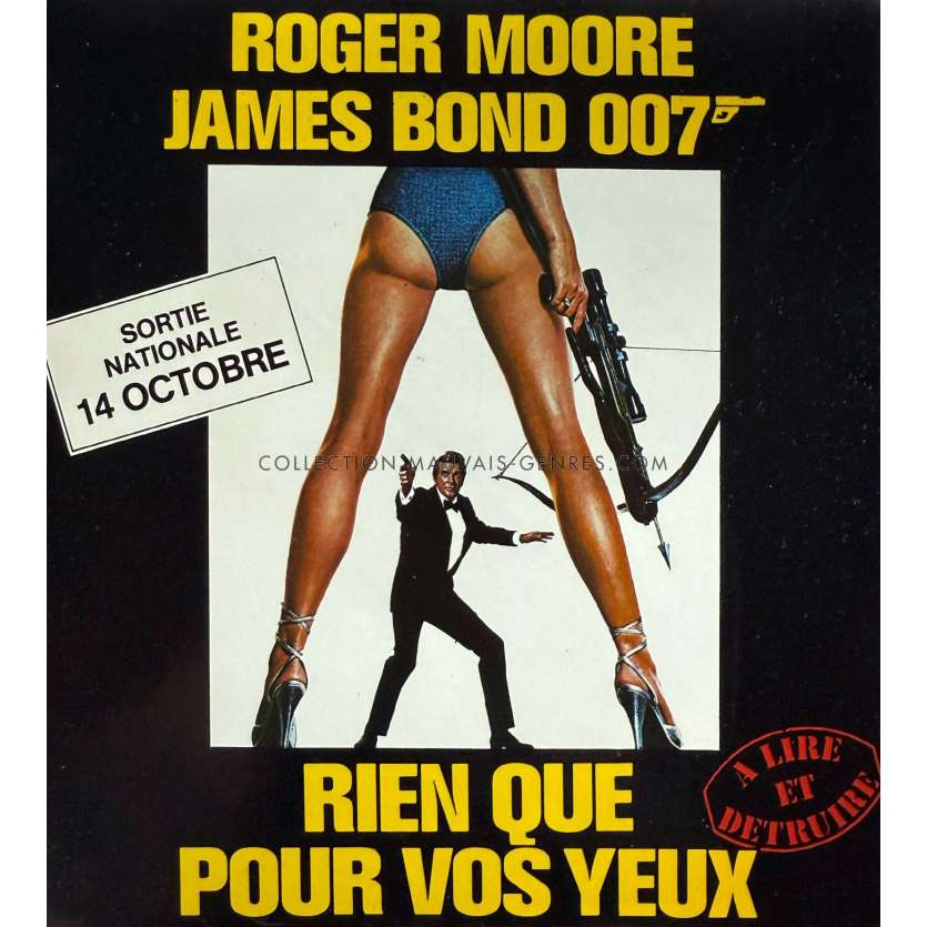 RIEN QUE POUR VOS YEUX Autocollant- 15x15 cm. - 1981 - John Glen, Roger Moore