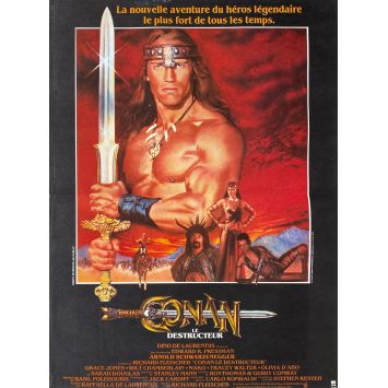 CONAN THE DESTROYER French Movie Poster- 15x21 in. - 1984 - Richard Fleisher, Arnold Schwarzenegger