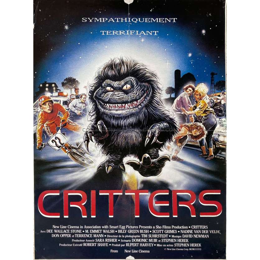 CRITTERS French Movie Poster- 15x21 in. - 1986 - Stephen Herek, Dee Wallace