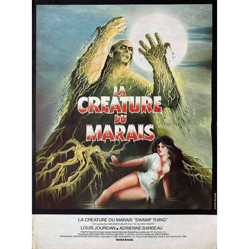 SWAMP THING French Movie Poster- 15x21 in. - 1982 - Wes Craven, Adrienne Barbeau