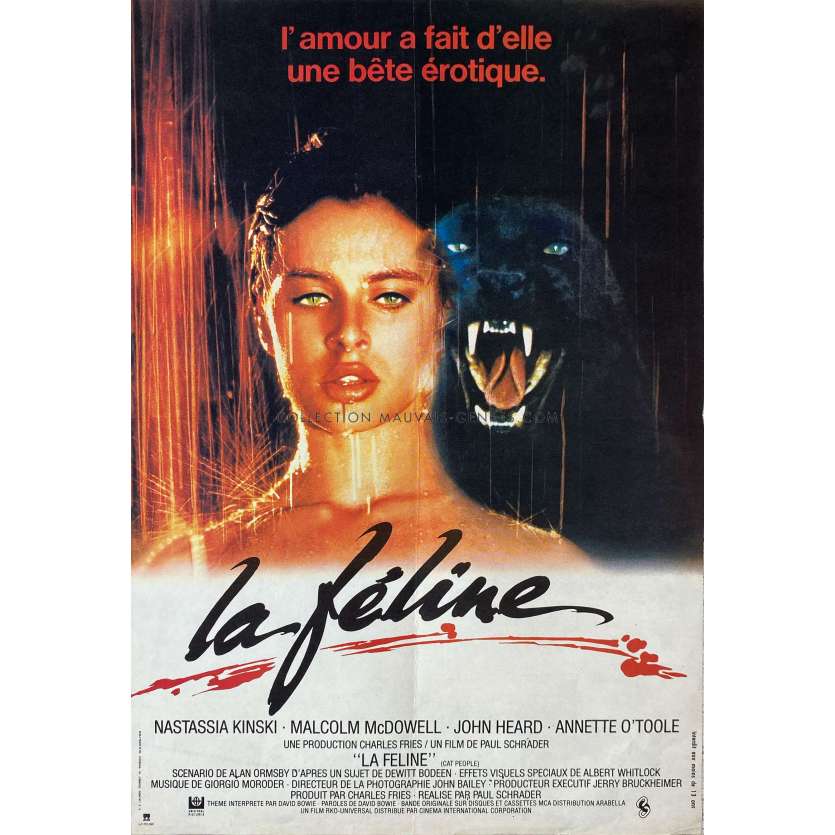 CAT PEOPLE French Movie Poster- 15x21 in. - 1982 - Paul Schrader, Nastassja Kinski
