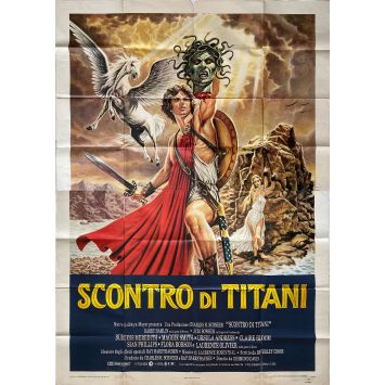 CLASH OF THE TITANS Italian Movie Poster- 55x70 in. - 1981 - Desmond Davis, Lawrence Oliver