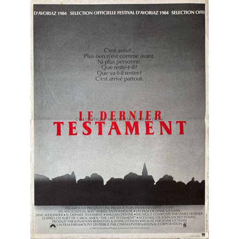 TESTAMENT French Movie Poster- 15x21 in. - 1983 - Lynne Littman, William Devane
