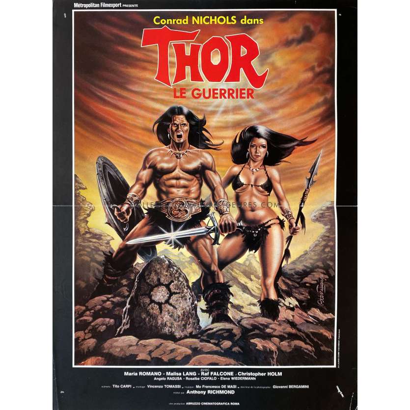 THOR THE CONQUEROR French Movie Poster- 15x21 in. - 1983 - Tonino Ricci, Bruno Minitti