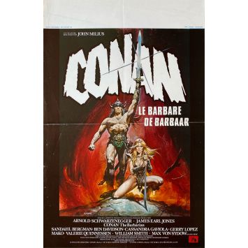 CONAN THE BARBARIAN Belgian Movie Poster- 14x21 in. - 1982 - John Milius, Arnold Schwarzenegger