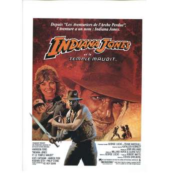 INDIANA JONES ET LE TEMPLE MAUDIT Rare affichette originale '84 Steven Spielberg Movie Flyer INDIANA JONES ET LE TEMPLE MAUDIT Rare affichette originale '84 Steven Spielberg Movie Flyer