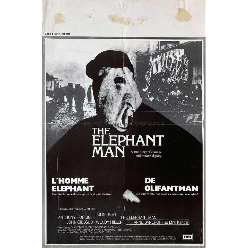 ELEPHANT MAN Belgian Movie Poster- 14x21 in. - 1980 - David Lynch, John Hurt