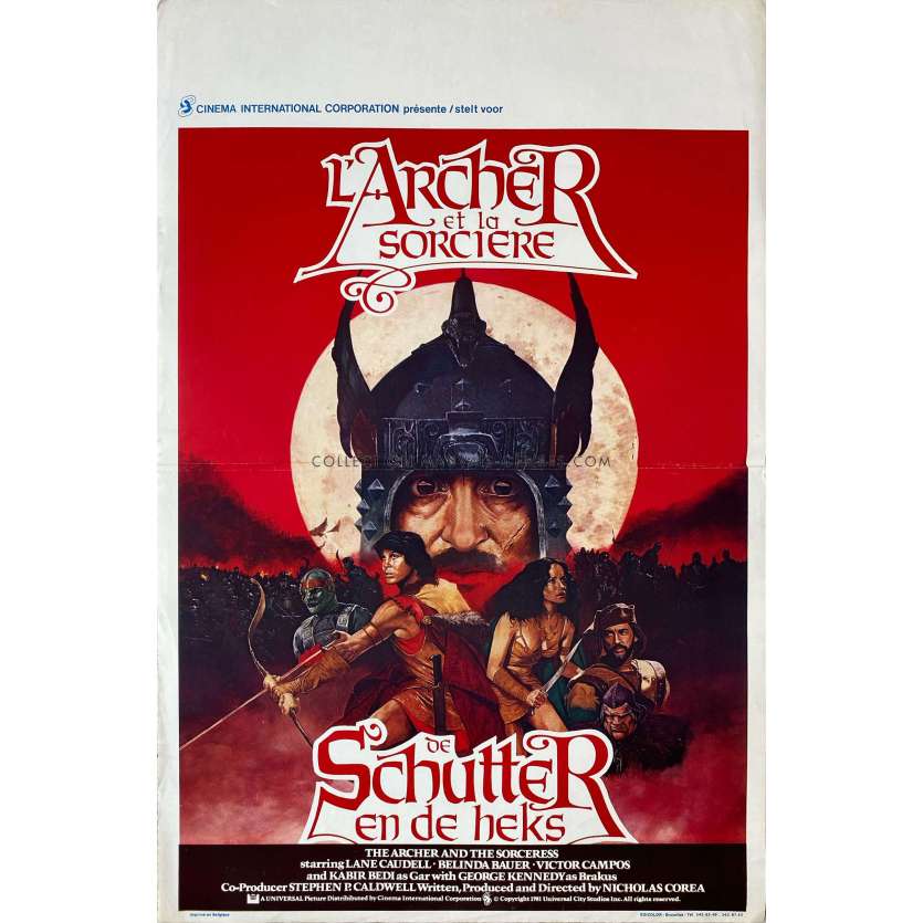 THE ARCHER AND THE SORCERESS Belgian Movie Poster- 14x21 in. - 1981 - Nicholas Corea, Lane Caudell
