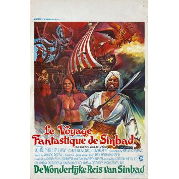 THE GOLDEN VOYAGE OF SINBAD Belgian Movie Poster- 14x21 in. - 1973 - Ray Harryhausen, Caroline Munro