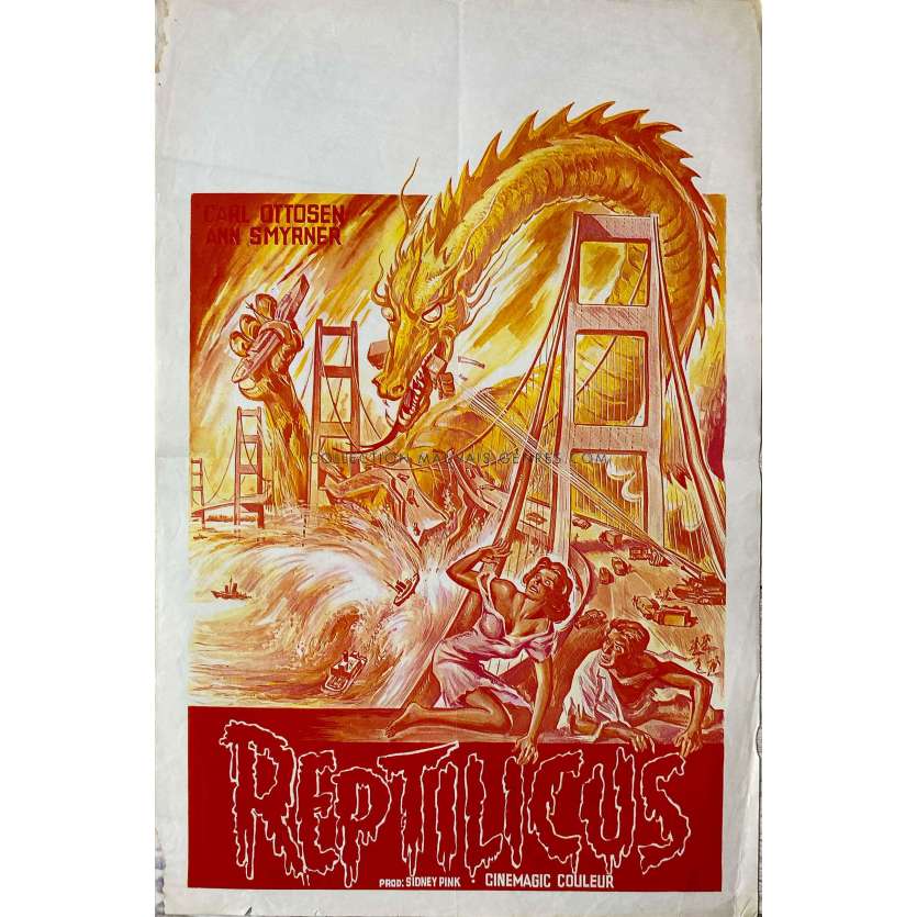 REPTILICUS Belgian Movie Poster- 14x21 in. - 1961 - Poul Bang, Bent Mejding