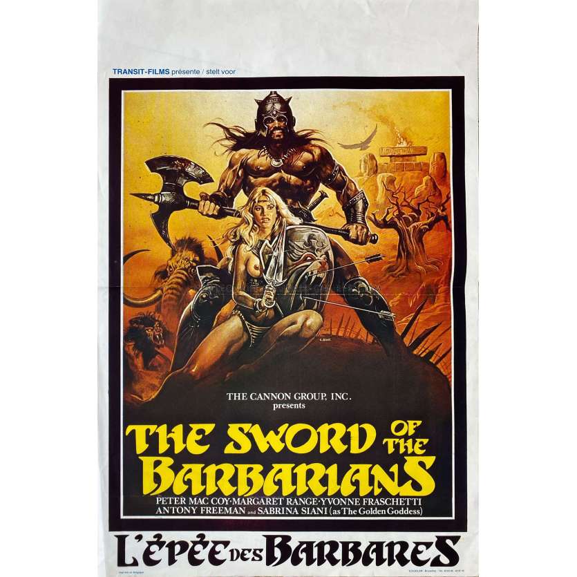 THE SWORD OF THE BARBARIANS Belgian Movie Poster- 14x21 in. - 1982 - Michele Massimo Tarantini, Pietro Torrisi