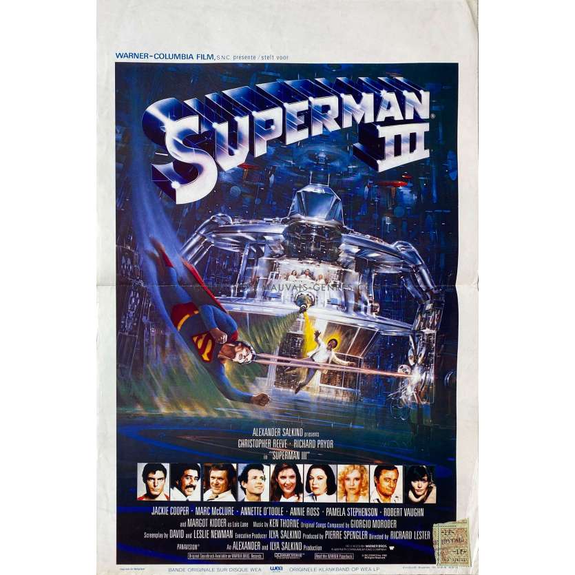 SUPERMAN 3 Affiche de film- 35x55 cm. - 1983 - Richard Lester, Christopher Reeves