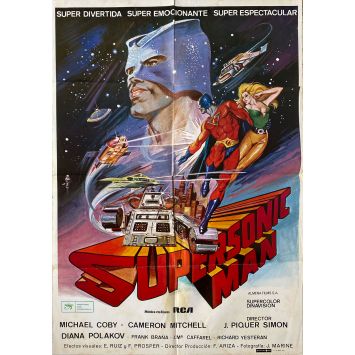 SUPERSONIC MAN Spanish Movie Poster- 29x40 in. - 1979 - Juan Piquer Simón, Cameron Mitchell