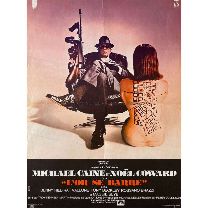 L'OR SE BARRE Affiche de film- 40x54 cm. - 1969 - Peter Collinson, Michael Caine