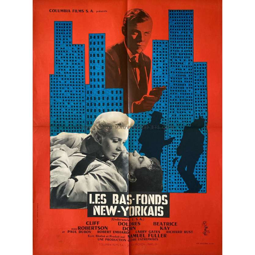 UNDERWORLD U.S.A. French Movie Poster- 23x32 in. - 1961 - Samuel Fuller, Cliff Robertson