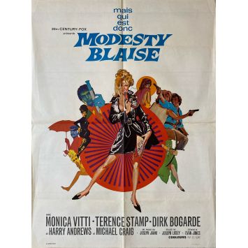 MODESTY BLAISE French Movie Poster- 23x32 in. - 1966 - Joseph Losey, Monica Vitti