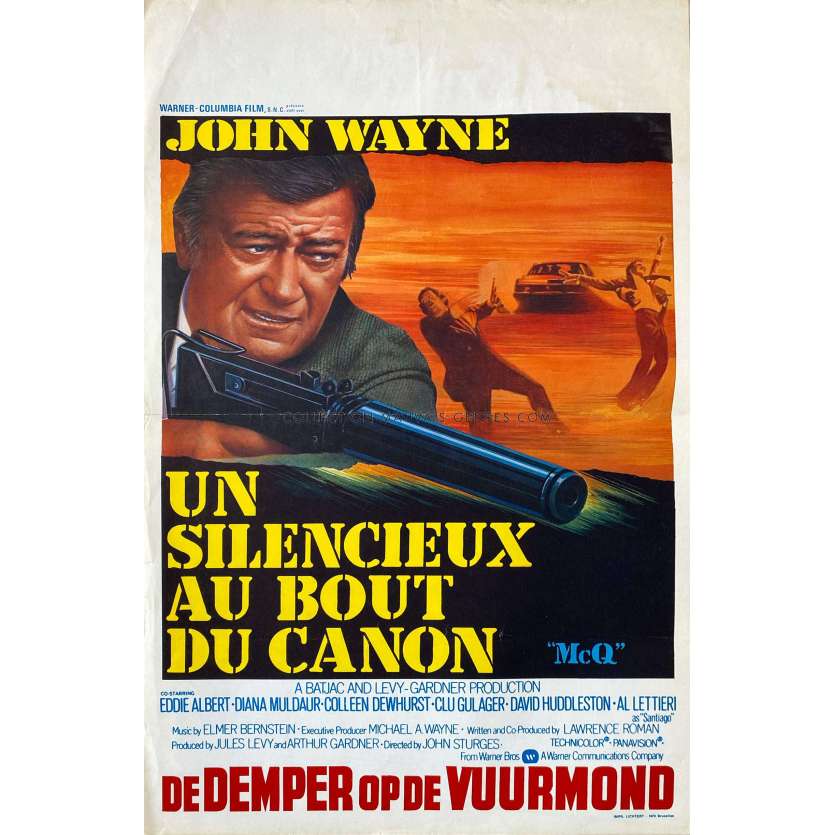 MCQ Belgian Movie Poster- 14x21 in. - 1974 - John Sturges, John Wayne