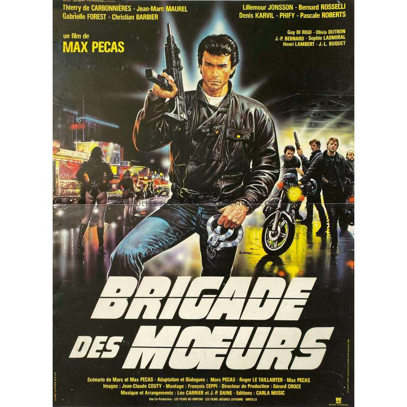 BRIGADE OF DEATH French Movie Poster- 15x21 in. - 1985 - Max Pecas, Thierry de Carbonnières