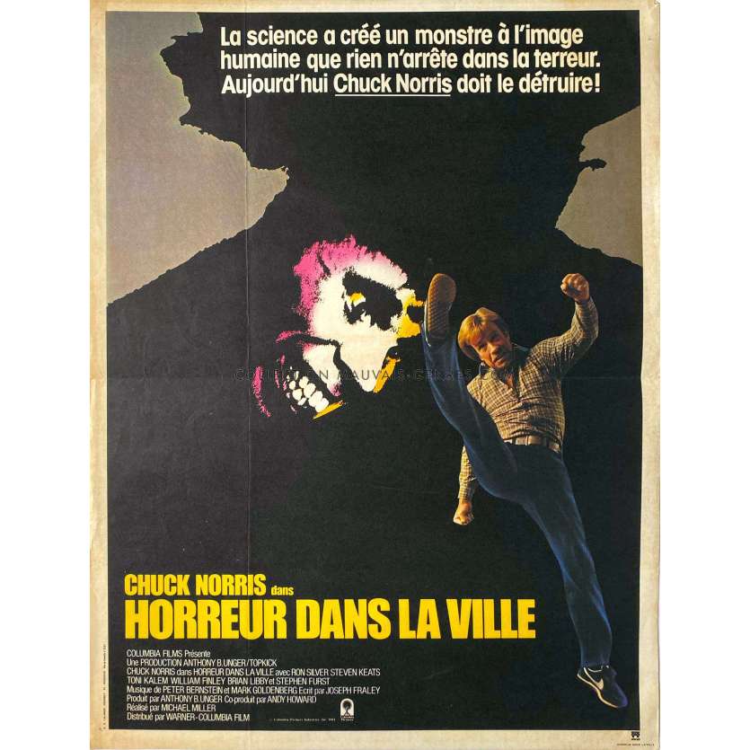 SILENT RAGE French Movie Poster- 15x21 in. - 1982 - Michel Miller, Chuck Norris