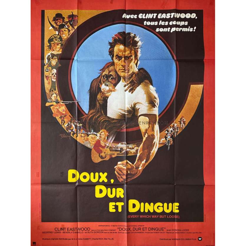EVERY WHICH WAY BUT LOOSE French Movie Poster- 47x63 in. - 1978 - Clint Eastwood, Sondra Locke