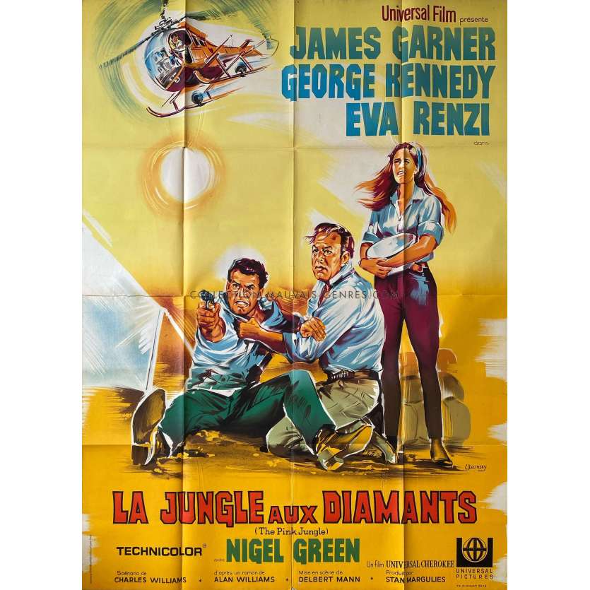 LA JUNGLE AUX DIAMANTS Affiche de film- 120x160 cm. - 1968 - Delmert Mann, James Garner