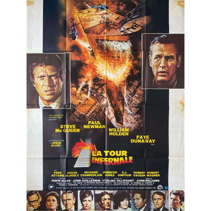 THE TOWERING INFERNO French Movie Poster- 47x63 in. - 1974 - John Guillermin, Steve McQueen