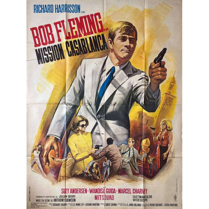 MISSION CASABLANCA Affiche de film- 120x160 cm. - 1966 - Antonio Margheriti, Richard Harrison