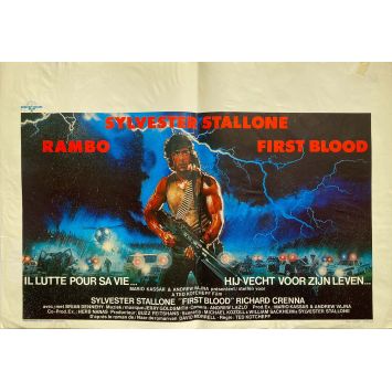 RAMBO - FIRST BLOOD Belgian Movie Poster- 14x21 in. - 1982 - Ted Kotcheff, Sylvester Stallone