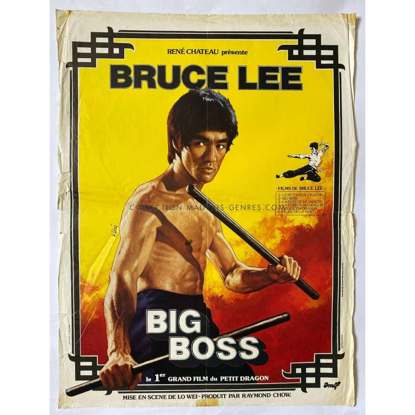 FISTS OF FURY French Movie Poster 1st release. - 15x21 in. - 1971 - Lo Wei, Bruce Lee