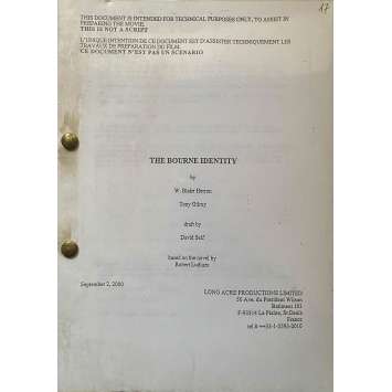 THE BOURNE IDENTITY Movie Script En français, 93p - 9x12 in. - 2002 - Doug Liman, Matt Damon THE BOURNE IDENTITY Movie Script En français, 93p - 9x12 in. - 2002 - Doug Liman, Matt Damon