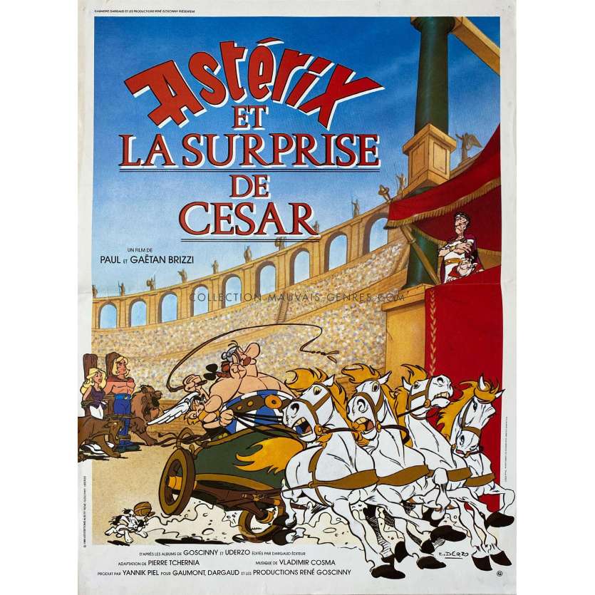 ASTERIX ET LA SURPRISE DE CESAR Affiche de film- 40x54 cm. - 1985 - Gaëtan Brizzi, Roger Carel