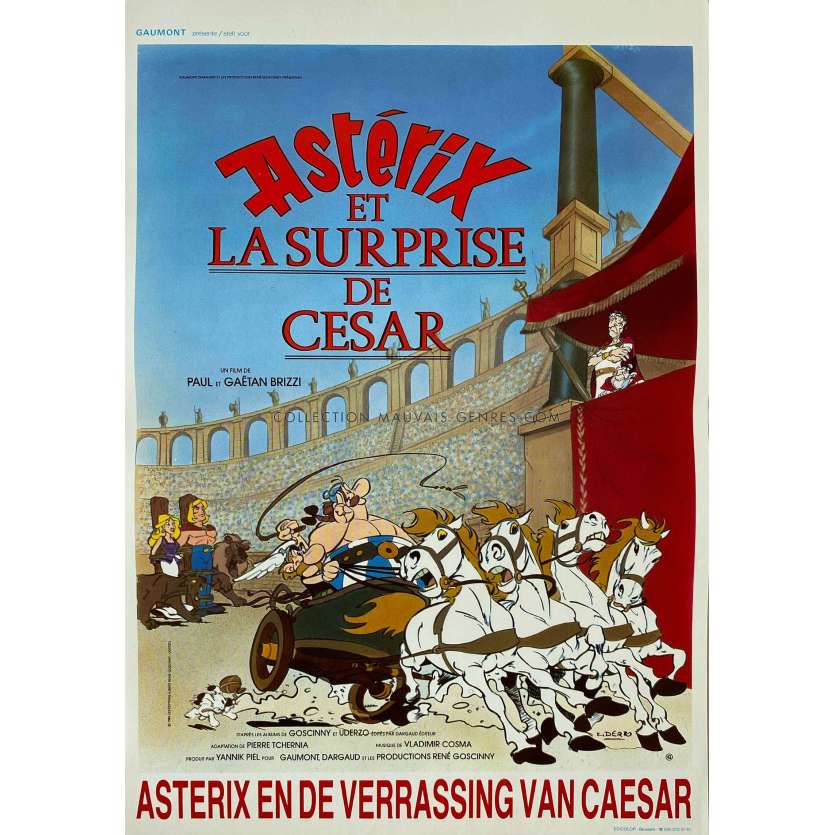 ASTERIX ET LA SURPRISE DE CESAR Affiche de film- 35x55 cm. - 1985 - Gaëtan Brizzi, Roger Carel