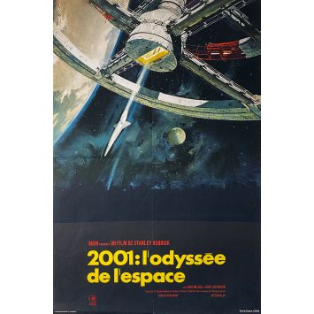 2001 A SPACE ODYSSEY French Movie Poster- 15x21 in. - 1968 - Stanley Kubrick, Keir Dullea
