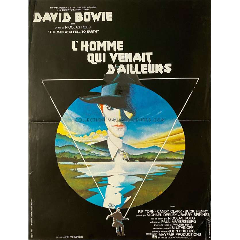 THE MAN WHO FELL TO EARTH French Movie Poster- 15x21 in. - 1976 - Nicholas Roeg, David Bowie