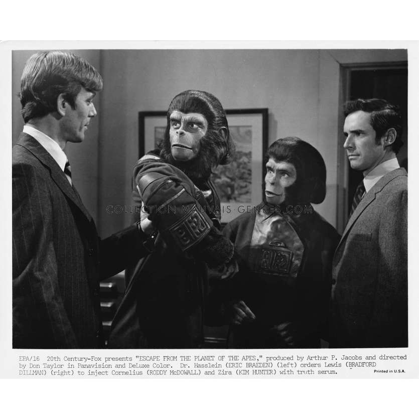LES EVADES DE LA PLANETE DES SINGES Photo de presse EPA-16 - 20x25 cm. - 1971 - Don Taylor, Roddy McDowall