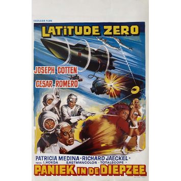 LATITUDE ZERO / IDO ZERO DAISAKUSEN Belgian Movie Poster- 14x21 in. - 1969 - Ishirô Honda, Joseph Cotten
