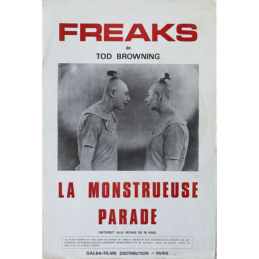 FREAKS French Movie Poster- 12x15 in. - 1932/R1960 - Tod Browning, Wallace Ford