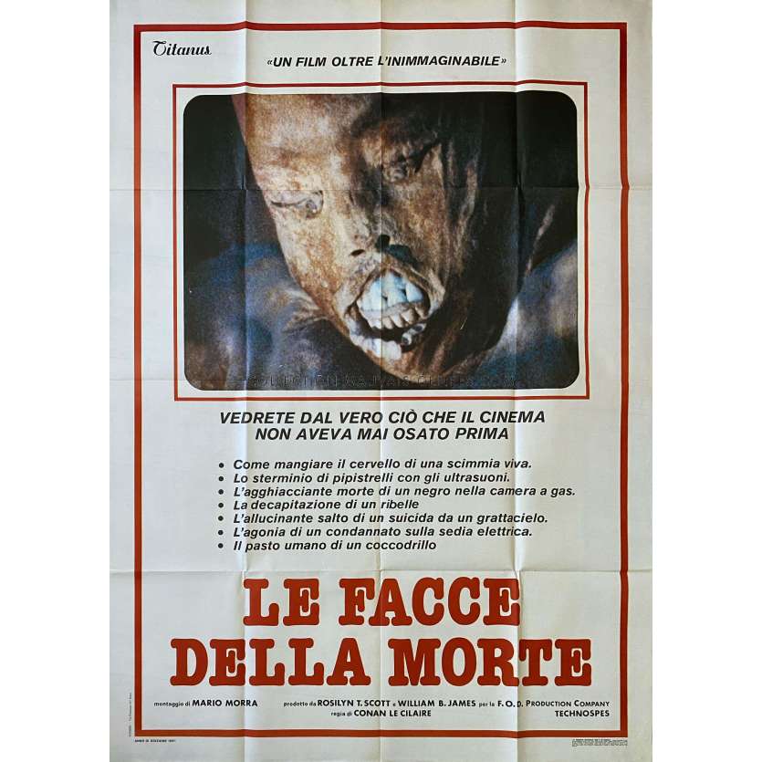 FACES OF DEATH Italian Movie Poster- 39x55 in. - 1978 - John Alan Schwartz, Michael Carr