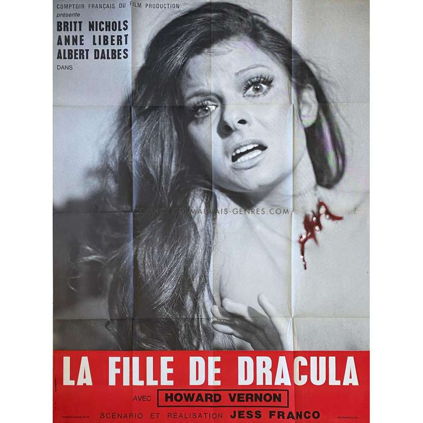 DAUGHTER OF DRACULA French Movie Poster- 47x63 in. - 1972 - Jesús Franco, Carmen Yazalde