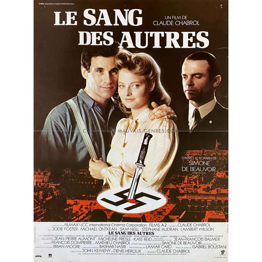 LE SANG DES AUTRES Affiche de film- 40x54 cm. - 1984 - Claude Chabrol, Jodie Foster