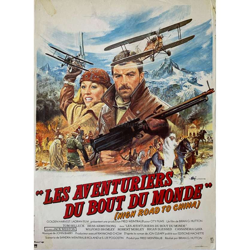HIGH ROAD TO CHINA French Movie Poster- 15x21 in. - 1983 - Brian G. Hutton, Tom Selleck
