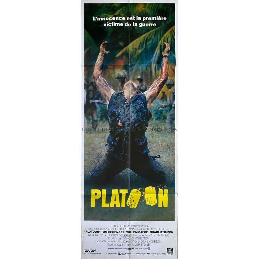 PLATOON Affiche de film- 60x160 cm. - 1986 - Oliver Stone, Willem Dafoe