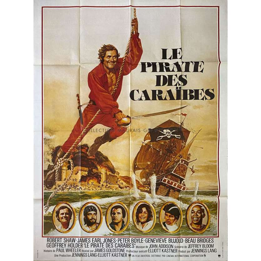 SWASHBUCKLER French Movie Poster- 47x63 in. - 1976 - James Goldstone, Robert Shaw