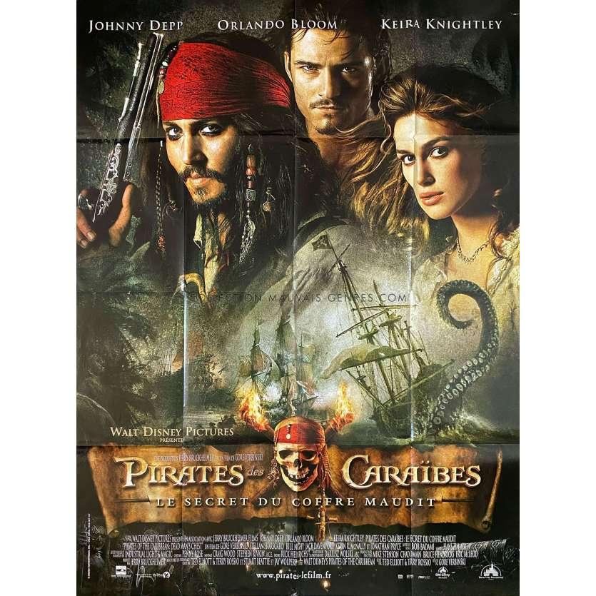 PIRATES OF THE CARIBBEAN: DEAD MAN'S CHEST French Movie Poster- 47x63 in. - 2006 - Gore Verbinski, Johnny Depp