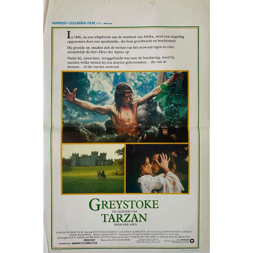 GREYSTOKE Belgian Movie Poster- 14x21 in. - 1984 - Hugh Hudson, Christophe Lambert