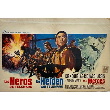 THE HEROES OF TELEMARK Belgian Movie Poster- 14x21 in. - 1966 - Anthony Mann, Kirk Douglas