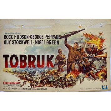 TOBRUK Belgian Movie Poster- 14x21 in. - 1967 - Arthur Hiller, Rock Hudson