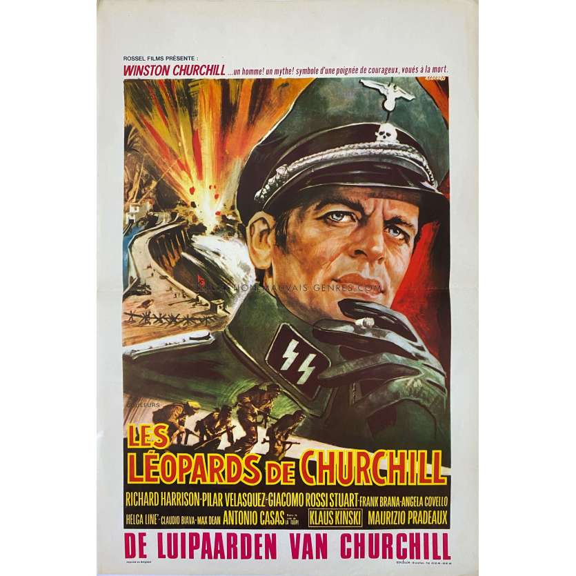 CHURCHILL'S LEOPARDS Belgian Movie Poster- 14x21 in. - 1970 - Maurizio Pradeaux, Klaus Kinski