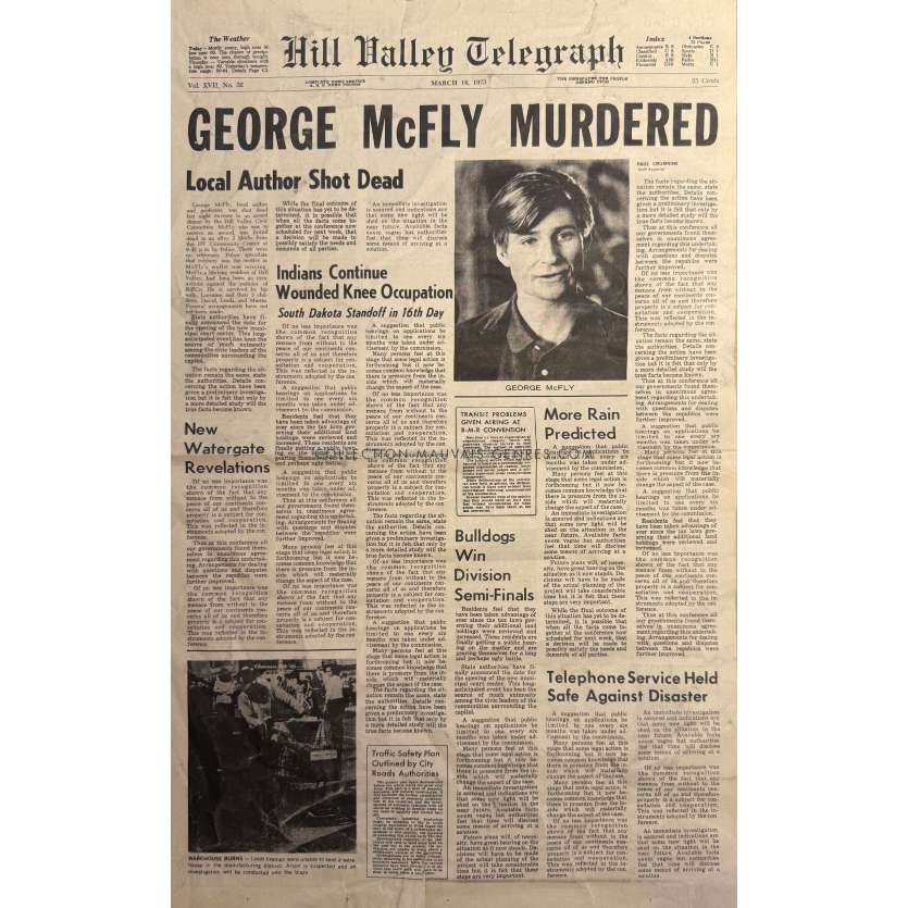 BACK TO THE FUTURE II Newspaper Prop Replica Biff Wins Again 15x21 in. US - 1989 - Robert Zemeckis, Michael J. Fox