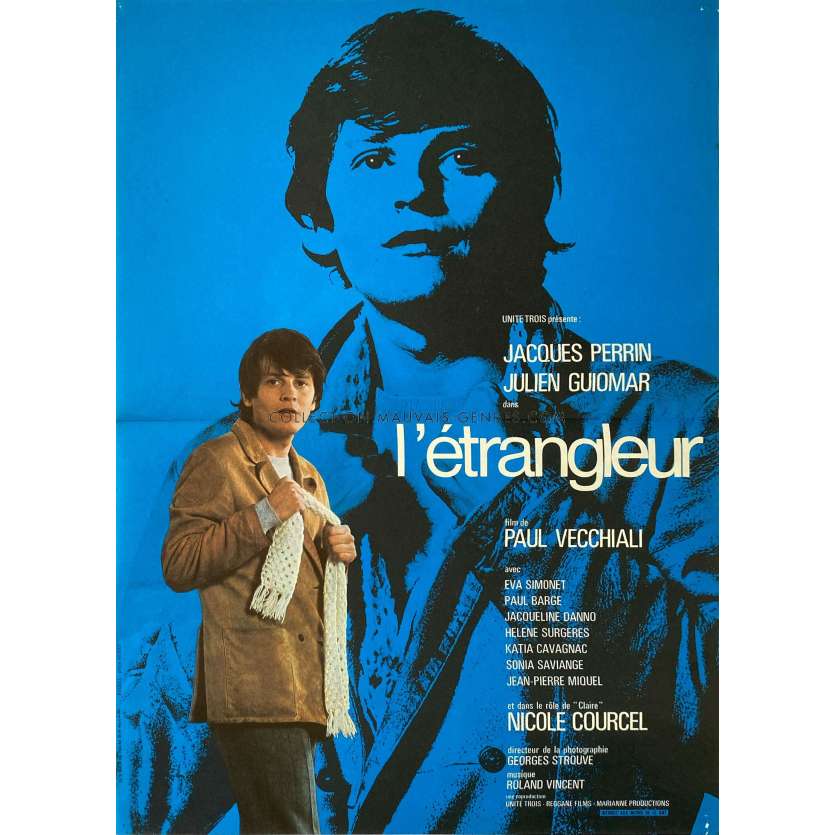 L'ETRANGLEUR Affiche de film- 40x54 cm. - 1970 - Paul Vecchiali, Jacques Perrin